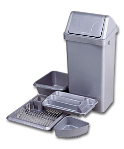 Silver Effect 5 Piece Plastic Kitchen Set