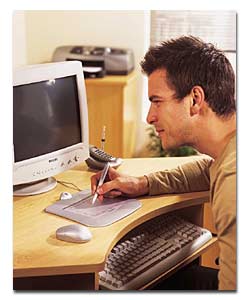 Silver Graphic Tablet/Cordless Mouse and Pen Set