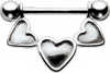Silver Heart to Heart Nipple Barbell Add On