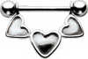 Silver Heart to Heart Nipple Barbell Add On