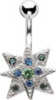 Silver Jewelled Star Bright Navel Bar