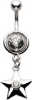 Silver Jewelled Star Dropper Navel Bar Attachment