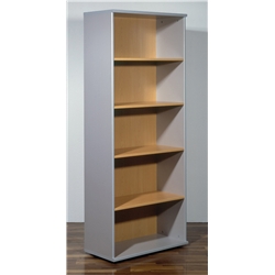 Silver/Pear Five-Shelf Double Bookcase Size