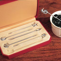 Silver Plated Cocktail Sticks Set of 6
