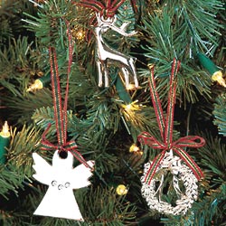 Silver Plated Decorations - Angel- Reindeer- Wreath