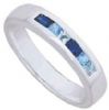 Silver ring with blue cubic zirconias