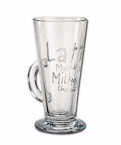Silver Script 4 Latte Glasses