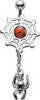 Silver Spider Web Navel Bar Attachment