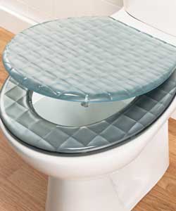 Silver Squares Toilet Seat