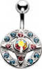 Silver Star Sheild Navel Bar