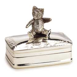 Silver Teddy Bear Box