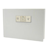 A beautiful sequined silver heart and wedding cake