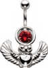 Silver Wise Owl Navel Bar Attachment