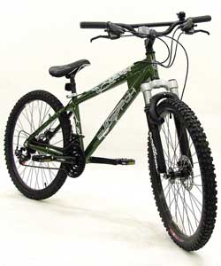 Alloy gusseted trials frame. Oversized forks with