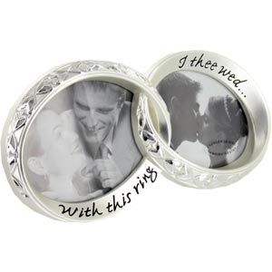 This wonderful unusual `With this ring  I thee wed` photo frame is a great signification of a couple
