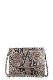 Unbranded Simone Snake Skin Framed Chain Strap Shoulder Bag