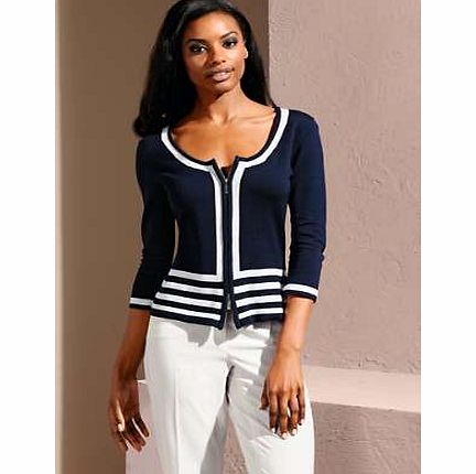 Whether worn with an off-duty look or a flattering dress, this classic cardigan is a must have in your capsule wardrobe. With 2-way zip fastening and three-quarter length sleeves. Elegant, classic and luxurious. Singh. S. Madan never fails to hit the