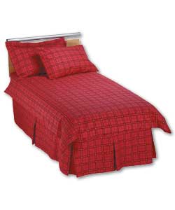 Single Bed Set - Red Check