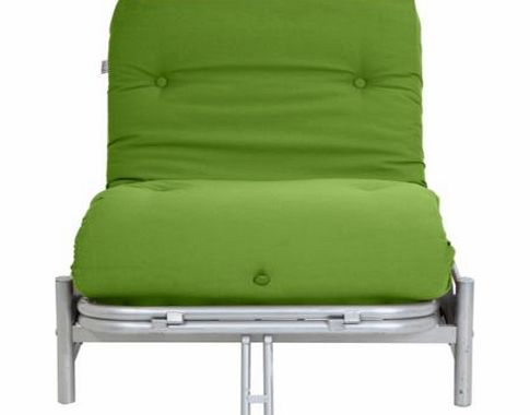 Unbranded Single Metal Futon Sofa Bed with Mattress - Green