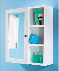 Single Mirror Bathroom Cabinet with Open Shelves