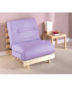Single Pine Futon and Lilac Mattress