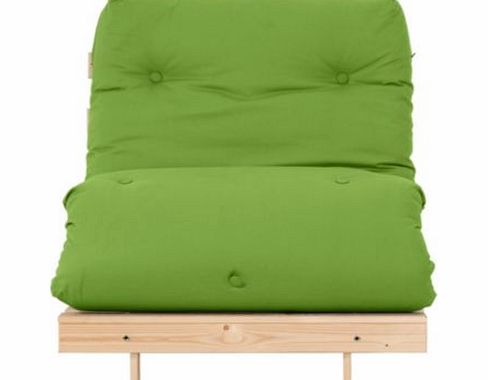 Unbranded Single Pine Futon Sofa Bed with Mattress - Green