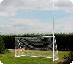 Size: 3.6m wide x 1.8m to under crossbar x 1.8m top posts. Overall weight 19kg .Fully portable in a