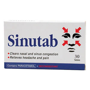 Sinutab Tablets - Size: 30