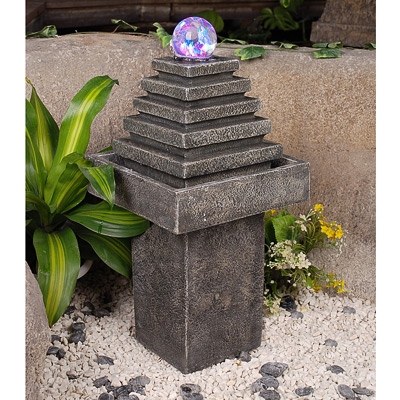 Unbranded Six Level Pyramid with Coloured Globe Water Feature