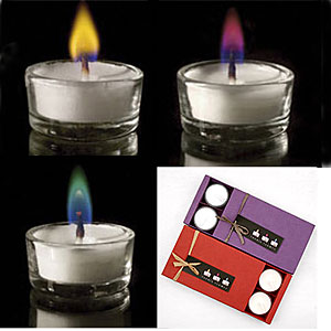 Six Multi Coloured Flame Party Candles