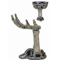 Grey bony hand, inset image shows the hand with the bowl (sold separately). Use the stand to show of