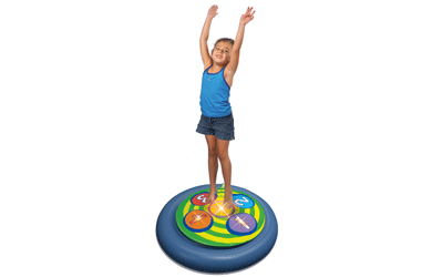 Bop and Bounce to interactive lights, sounds and music on this new inflatable trampoline!