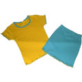Skirt & T-Shirt Set - Yellow/Blue - 10