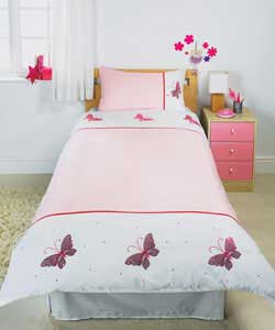 Unbranded Skye Pink Single Duvet Set