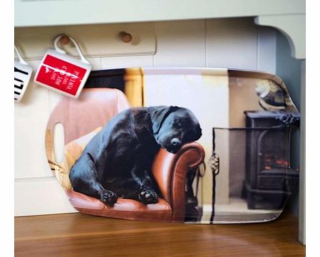 Sleeping Labrador TrayThis beautiful kitchen/drinks tray is printed with a very cute, snoozing black Labrador puppy. Show this tray to anyone and I guarantee they will go Awwww!The Sleeping Labrador Tray will make a lovely present for both general do
