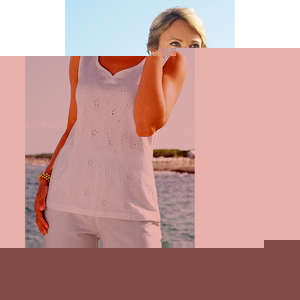 Unbranded Sleeveless Broderie Anglaise T-shirt