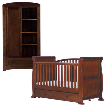 Unbranded Sleigh Cotbed and Wardrobe - Coco