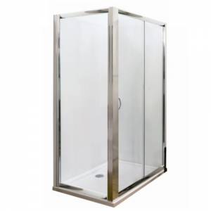 Unbranded Sliding Shower Door with Side Panel Including