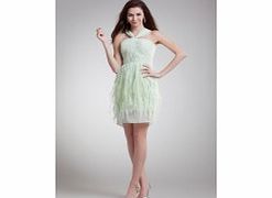 Unbranded Slim-line Halter Pleat Feathers Short-length