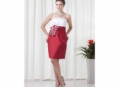 Unbranded Slim-line Strapless Backless Bow Knee-length