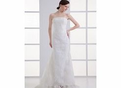 Unbranded Slim-line Strapless Luxury Lace Sweep Train