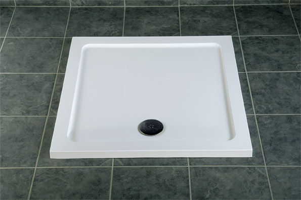 Unbranded SLIMCAST Slimline Shower Tray Stone Resin Square