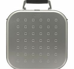 Carry or store your CD and DVD collection in style with this smart, ultra-slim briefcase which holds up to 120 discs in double-sided clear inner sleeves on ring clips. Each disc slips into its own separate compartment for protection and instant retri