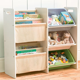 Unbranded Sling Bookcase with Toy Trays