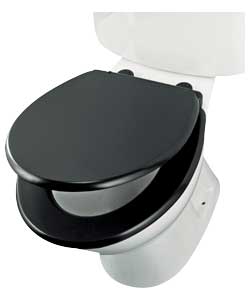 Unbranded Slow Close Moulded Black Toilet Seat