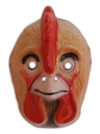 Play the part of Henny Penny in this barnyard chicken mask