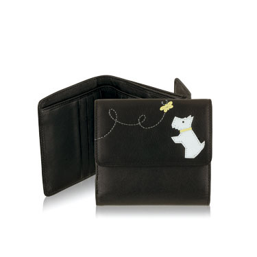 This is a useful small wallet with an applique Radley dog and butterfly decorating the front. The wa