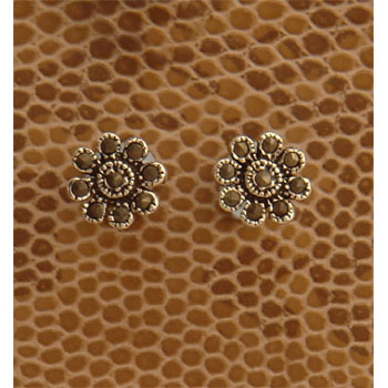 Small Flower Marcasite Stud