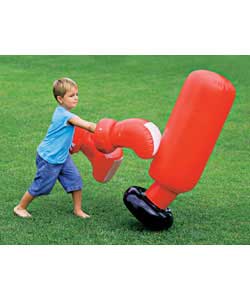 Gloves size (H)48, (W)35.5, (D)30.5cm (inflated). Boxing pole size (H)115 x (W)38cm.For ages 3 and o