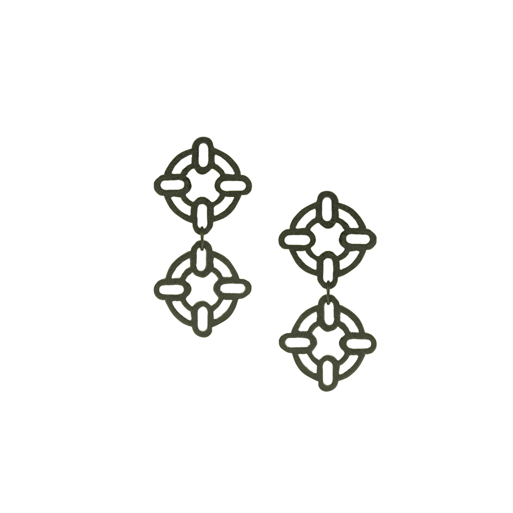 Unbranded Small Venice Drop Earrings - Black